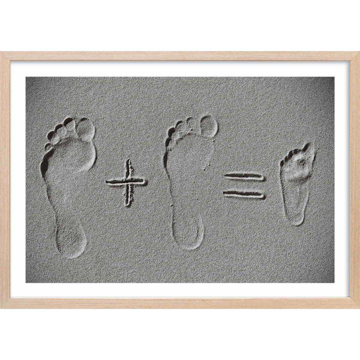 Affiche enfant faire part  Affiche + cadre en bois - Chêne