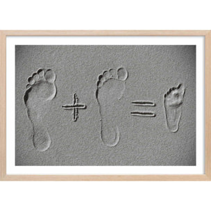 Affiche enfant faire part  Affiche + cadre en bois - Chêne