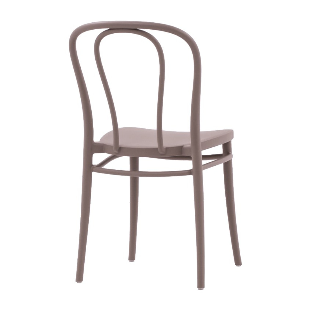 Set 2 sedie impilabili in polipropilene colore tortora