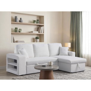 Canapé d'angle bouclettes convertible/reversible "Axel" - 3 Places - Blanc