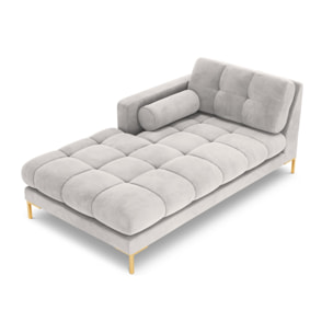 Méridienne gauche "Bali" en velours argent