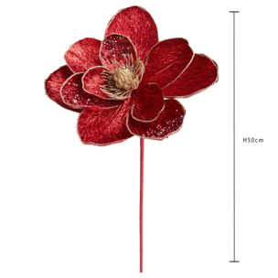 Magnolia con perle e glitter - Pezzi 12 - ROSSO - Bianchi Dino SpA