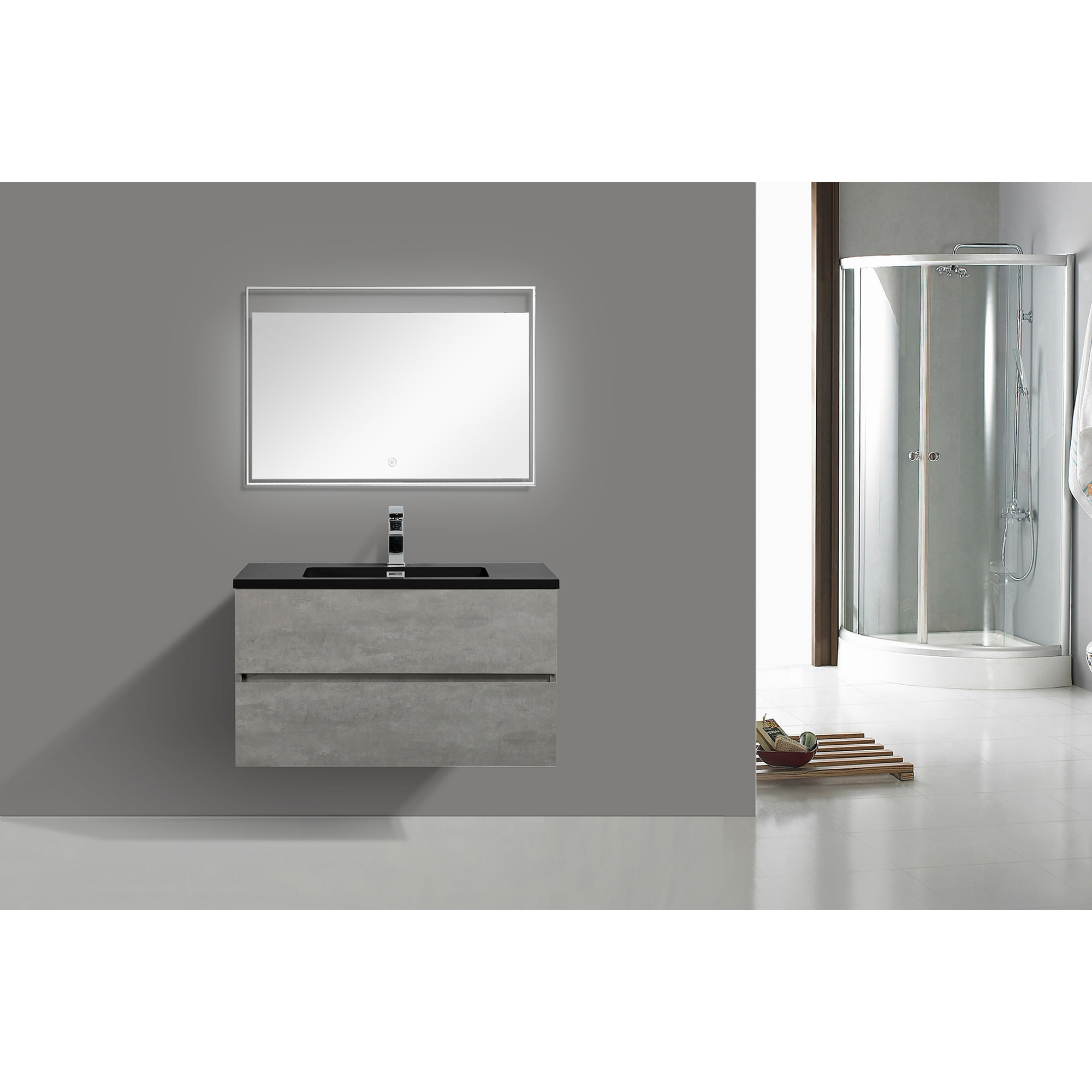 Oresteluchetta Mobile bagno ANNAT BLACK CEMENT 90 Nero