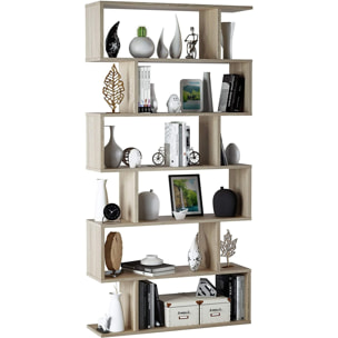 Libreria da Terra Con Mensole Zig Zag Friburgo Plus 192 x 80 x 25 cm Rovere