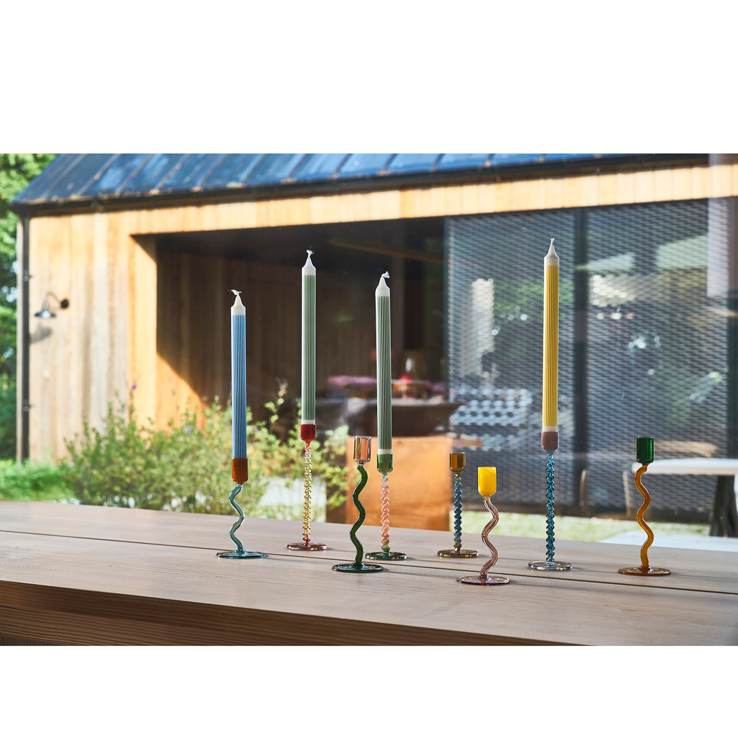 Bougeoir en verre Vivid