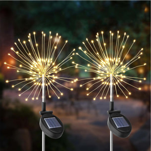 2 balises solaires à planter FIREWORKS SPIKE H97cm