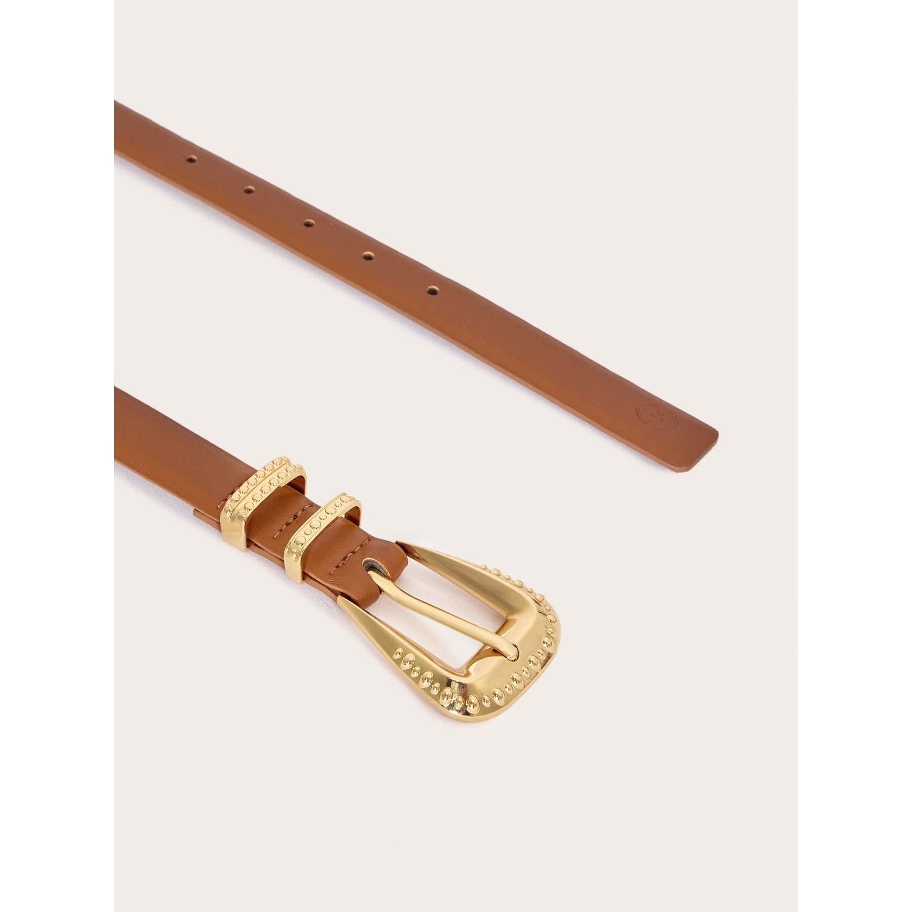 Motivi - Cintura con fibbia e micro borchie - Marrone