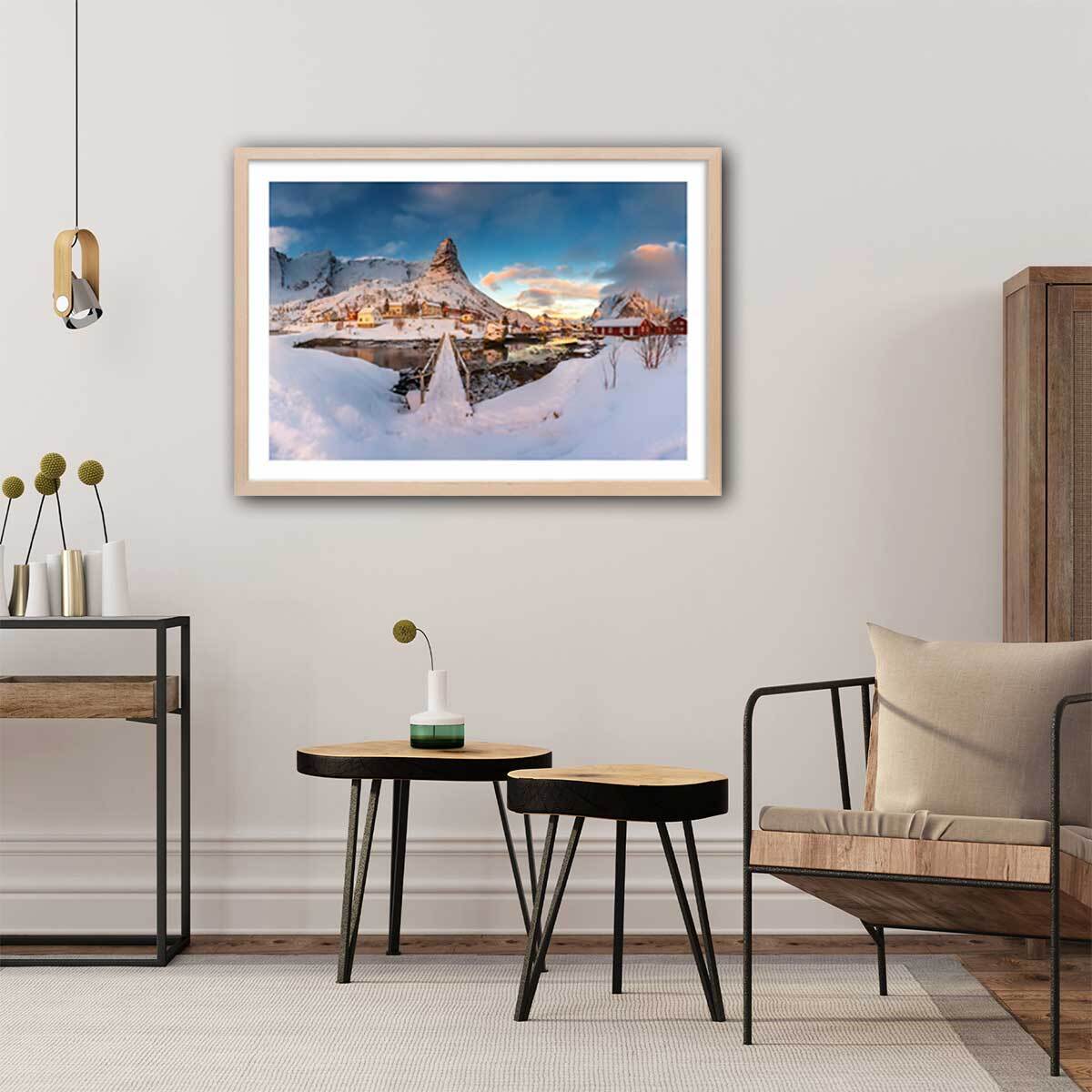 Affiche paysage Reine des Glaces Affiche sous cadre bois