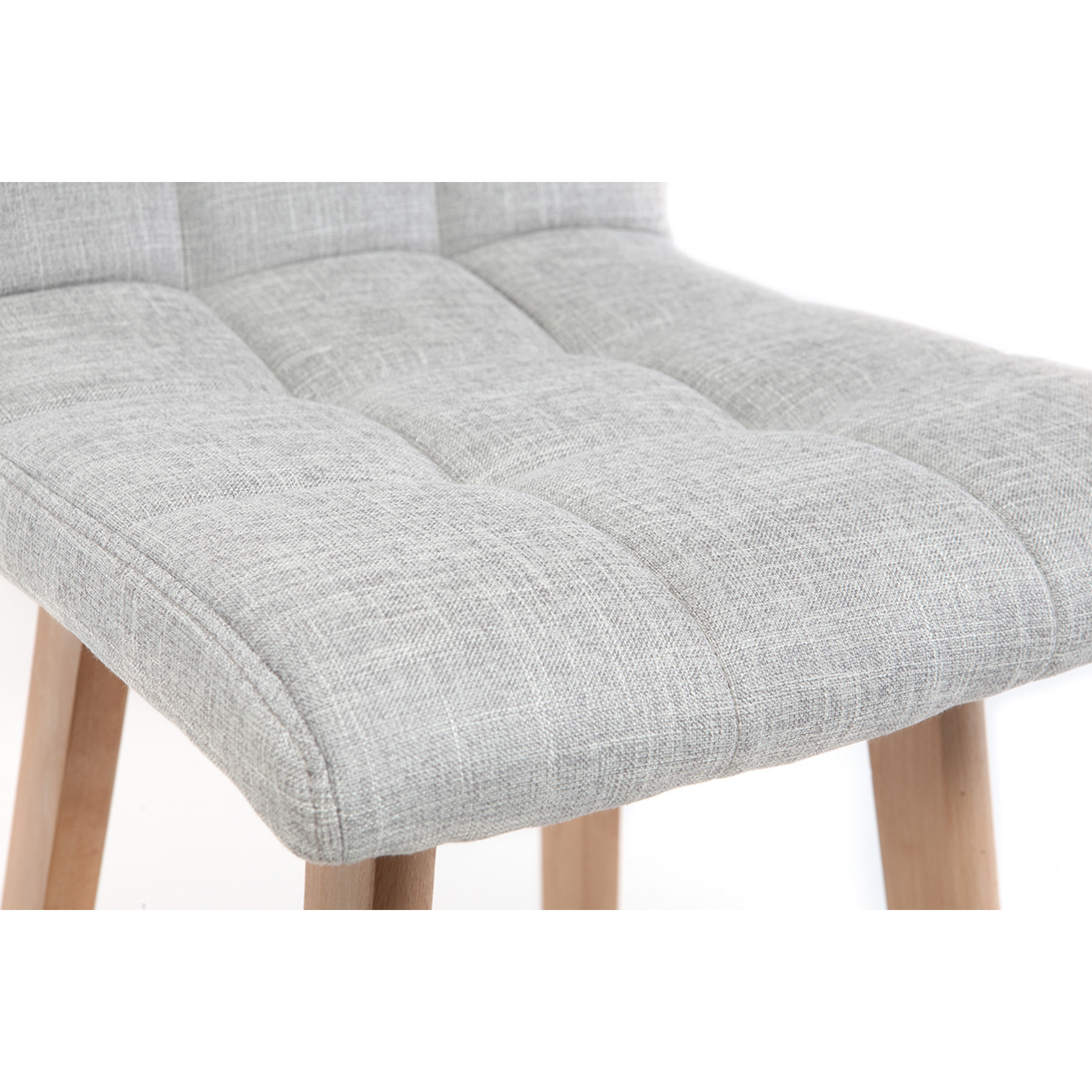 Tabourets de bar en tissu gris clair et bois H67.5 cm (lot de 2) KLARIS