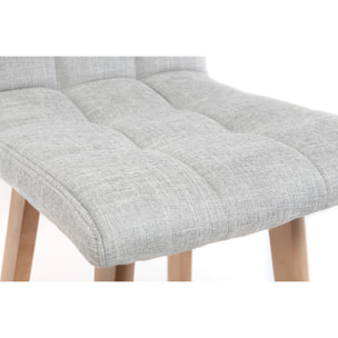 Tabourets de bar en tissu gris clair et bois H67.5 cm (lot de 2) KLARIS
