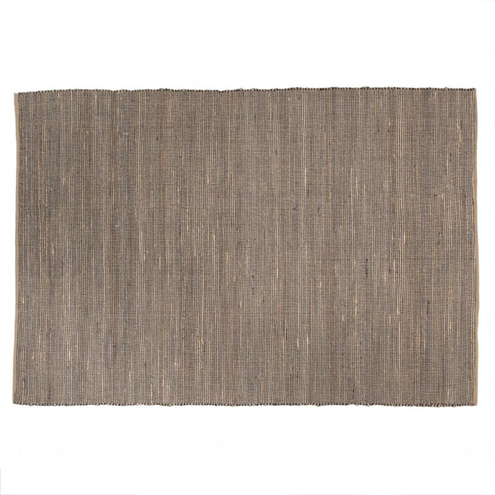 QUENTIN - Tapis rect. 160x230cm en jute et coton couleur sable et noir