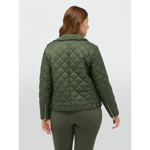 Fiorella Rubino - Piumino stile biker trapuntato - Verde