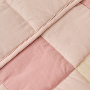 Colcha de algodón reversible patchwork Ritki color rosa Algodón