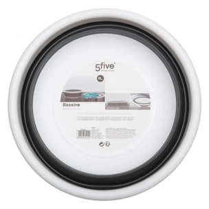 Bassine rétractable 8 L blanc gris clair