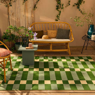 RIVIERA - Tapis intérieur/extérieur à motif carreaux vert