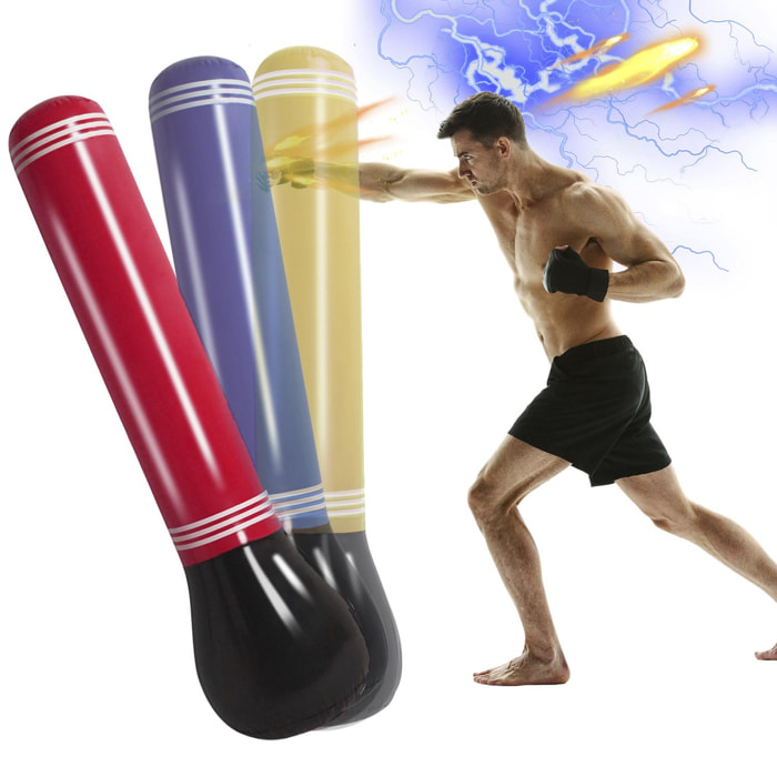 Punching ball hinchable, practica karate, boxeo. 160cm. Color aleatorio, incluye 1 unidad.