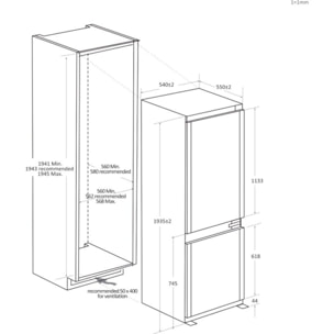 Réfrigérateur combiné encastrable HAIER HBW7519C