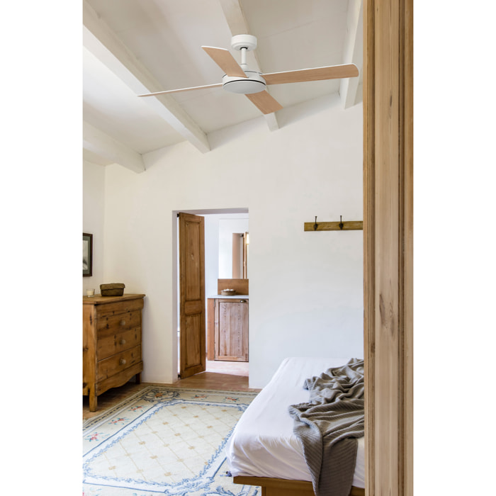 MALLORCA L Ventilatore a soffitto bianco/acero per lengo