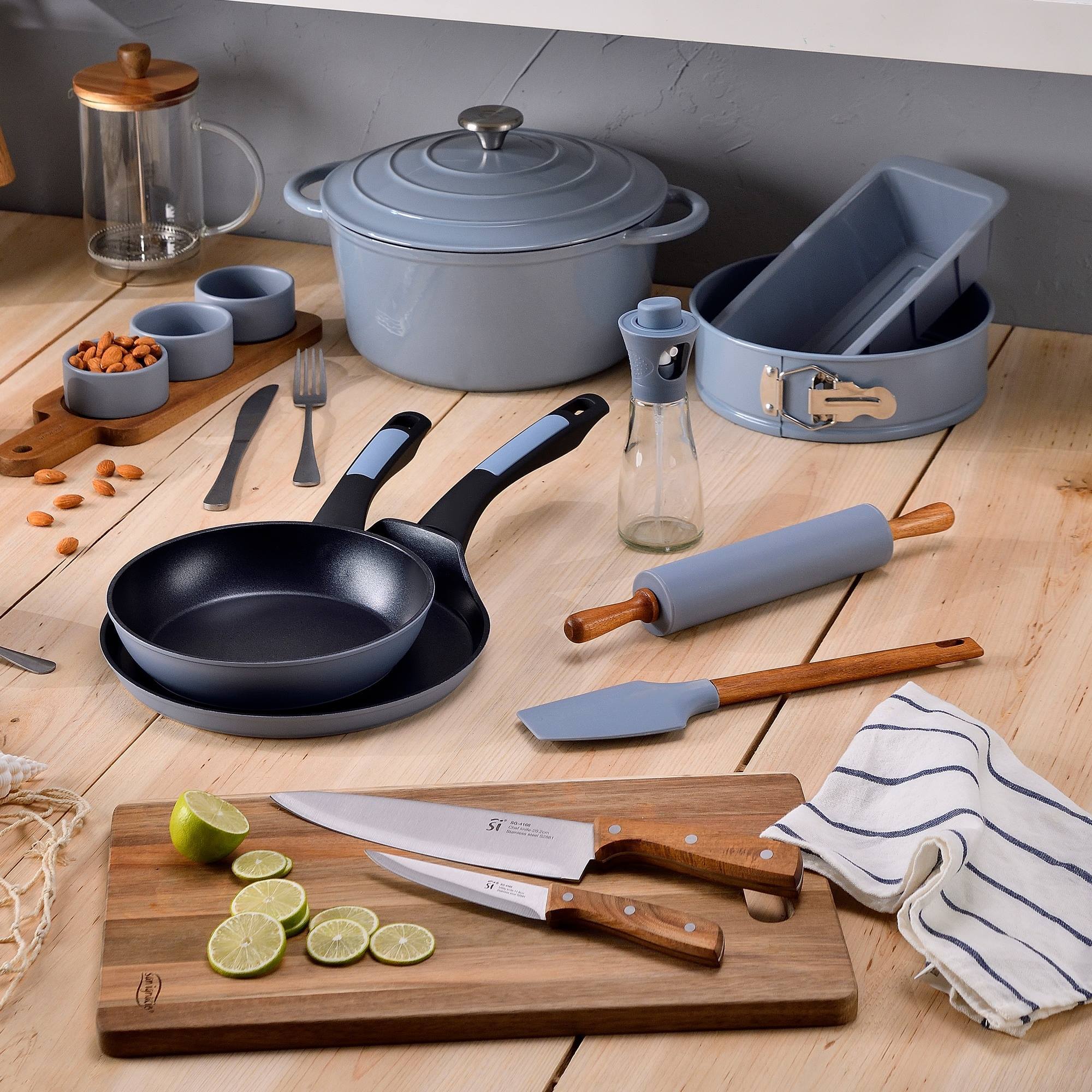 Set de 5 utensilios de cocina de silicona y madera de acacia san ignacio