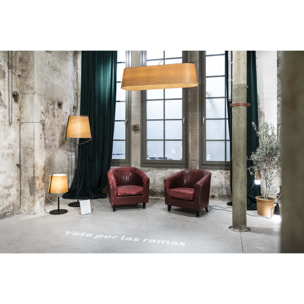 STOOD Lampe suspension noire et bois