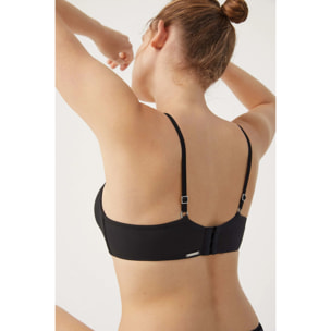 Reggiseno nero senza ferretto con push-up leggero, coppe B e C