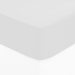 Drap-housse en coton - blanc - bonnet H30cm - 160x200 cm