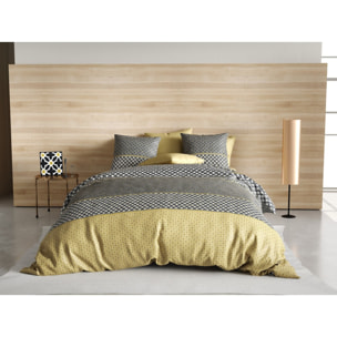 Parure Housse De Couette 3pcs avec Taies oreiller 100% coton 57fils Beho