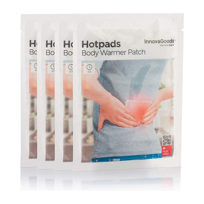 patches chauffants corporels adhésifs Hotpads InnovaGoods (Pack de 4)