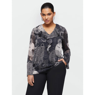 Fiorella Rubino - Blusa con estampado de constelaciones - Negro