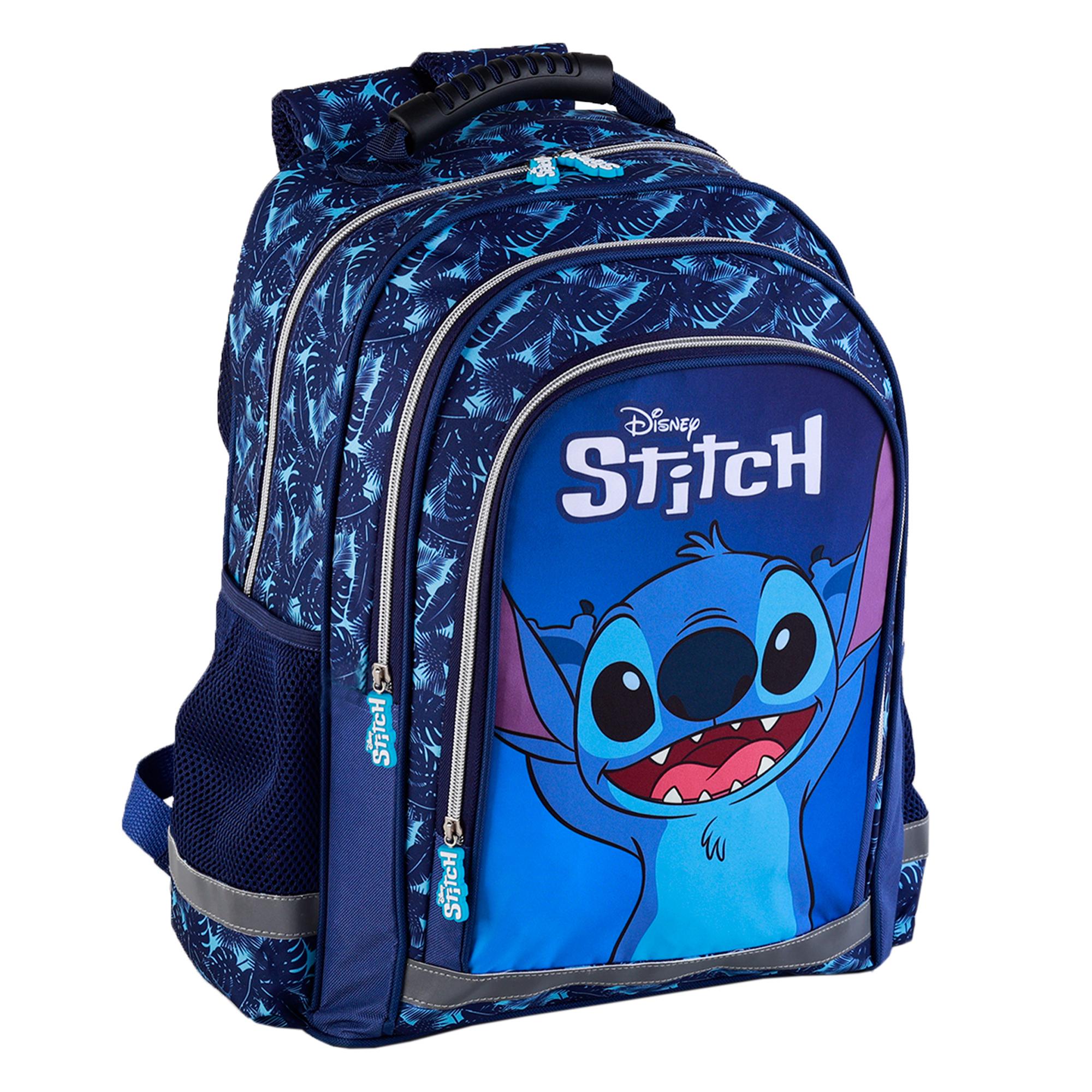 Stitch mochila primaria doble compartimento, de gran capacidad y adaptable a carro.