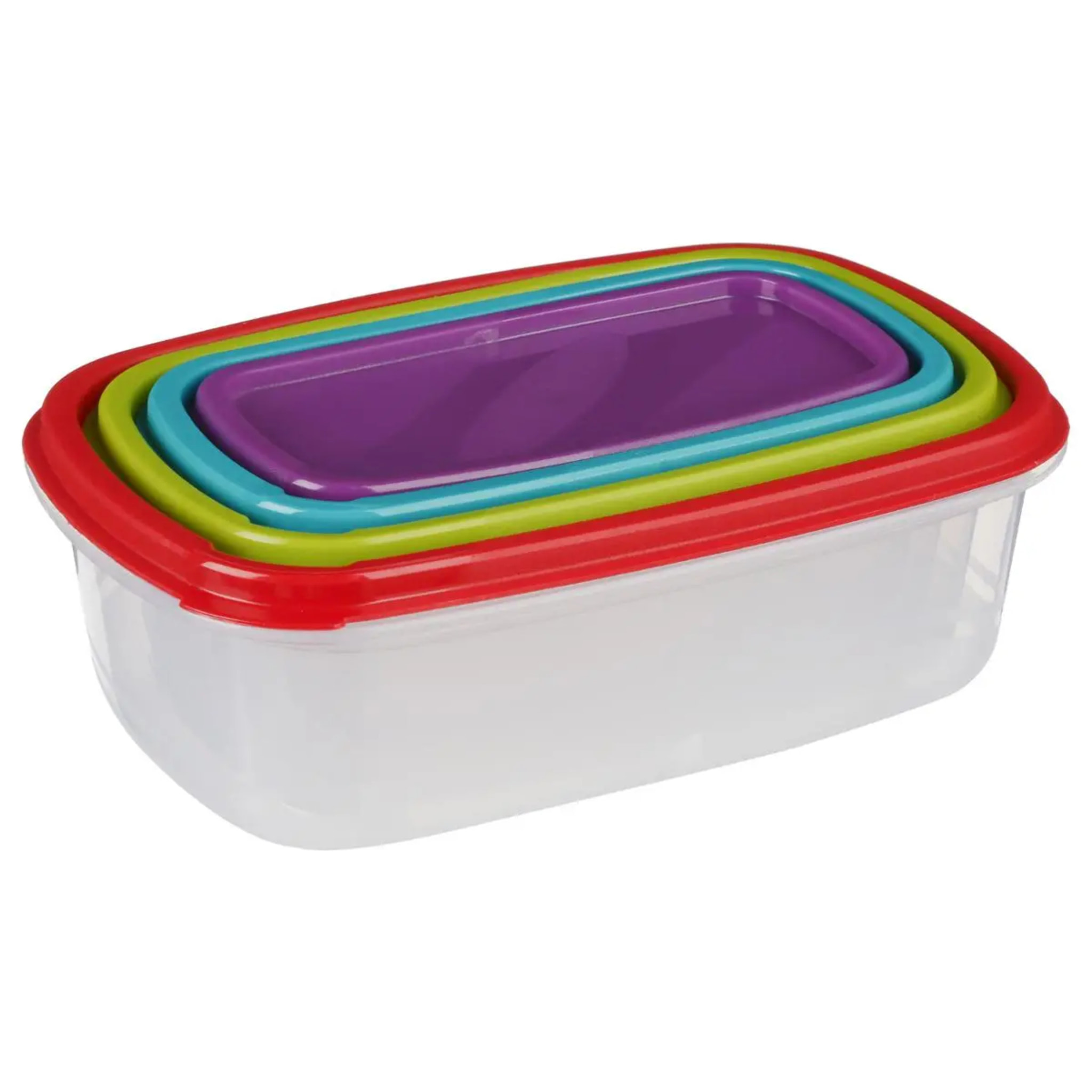 4 boîtes de conservation "Colors" plastique