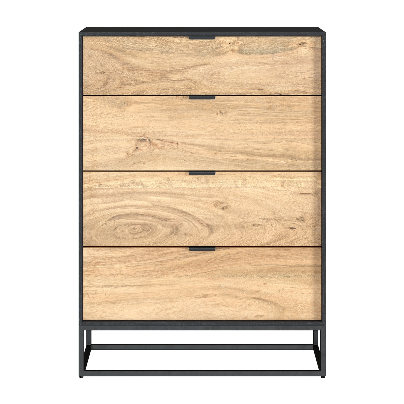 Commode 4 tiroirs en bois d'acacia et pieds en métal - Jakson