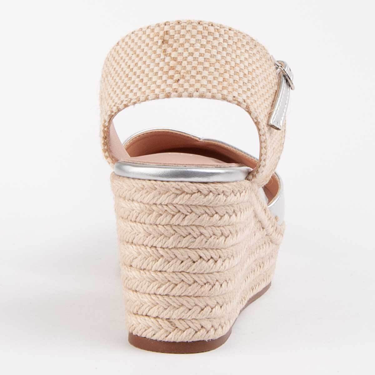 Alpargata De Cuña - Plateado - Altura: 8 Cm