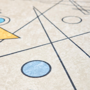 STAMPA - Tapis lavable à motif artistique - Beige