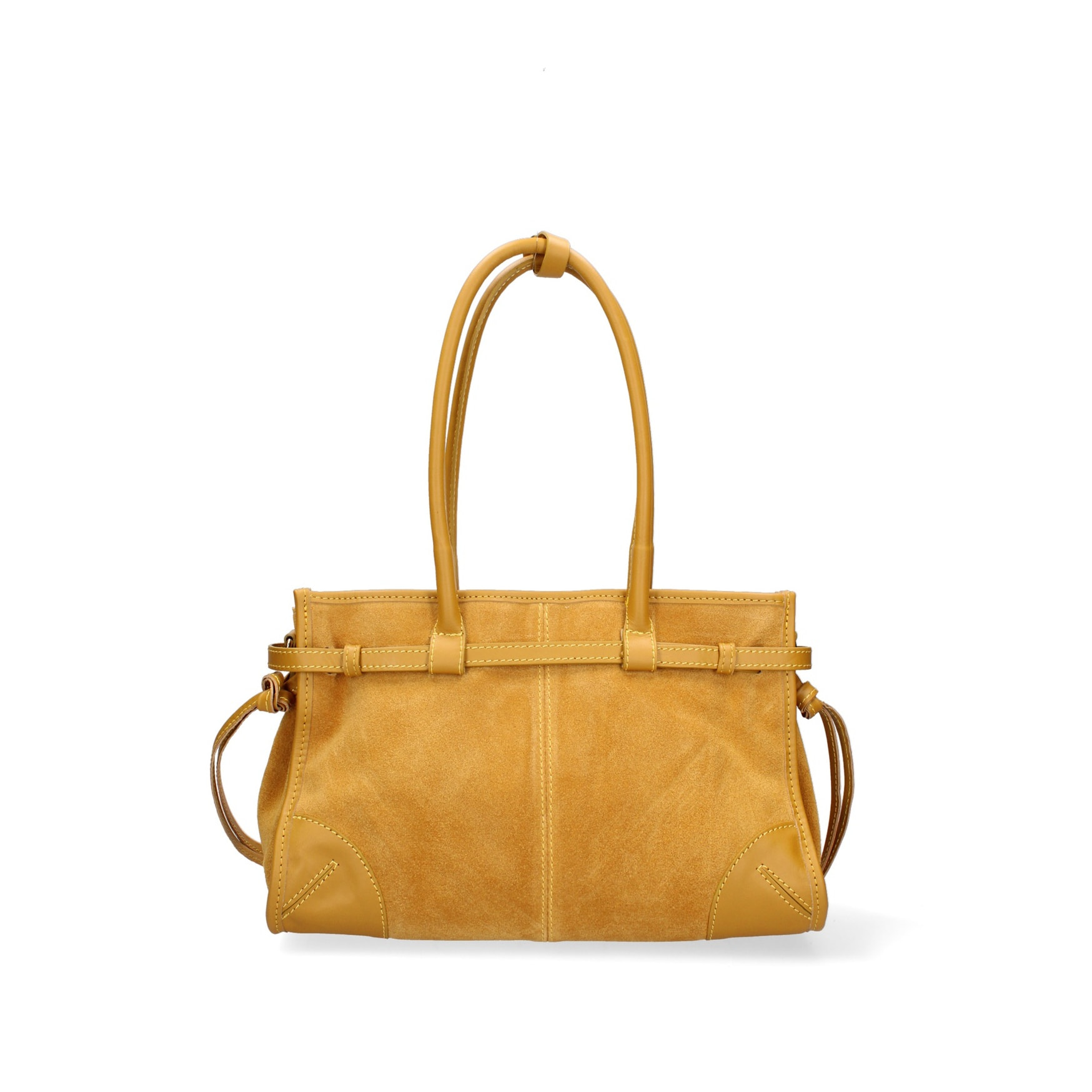 Borsa a spalla da donna Made in Italy - Modello Novara Ultra - Pelle scamosciata - 31.5 x 20.0 x 14.0 cm