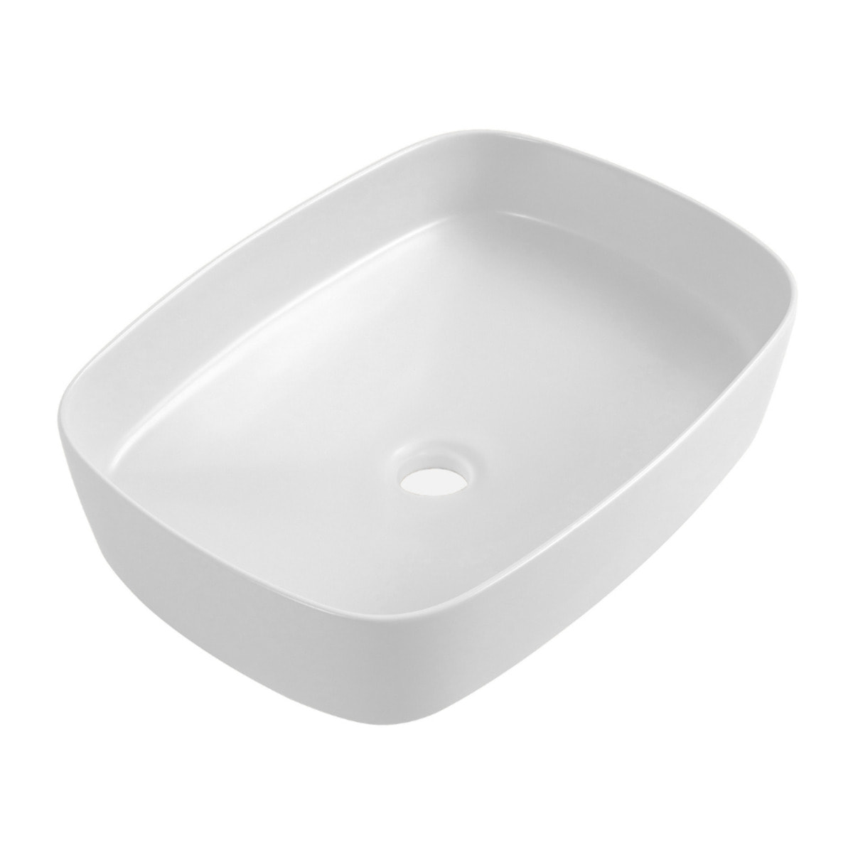 Vasque à poser rectangulaire 50 x 37,5 x 13,5 cm sans trop-plein blanc mat PixL (CEPX4937WM)