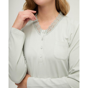 Camisón mujer de pico puntilla