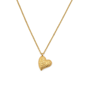 Collar Organic Heart Acero Baño Oro