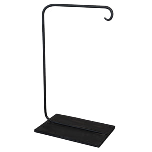 Support de lampe métal brut carré - Noir