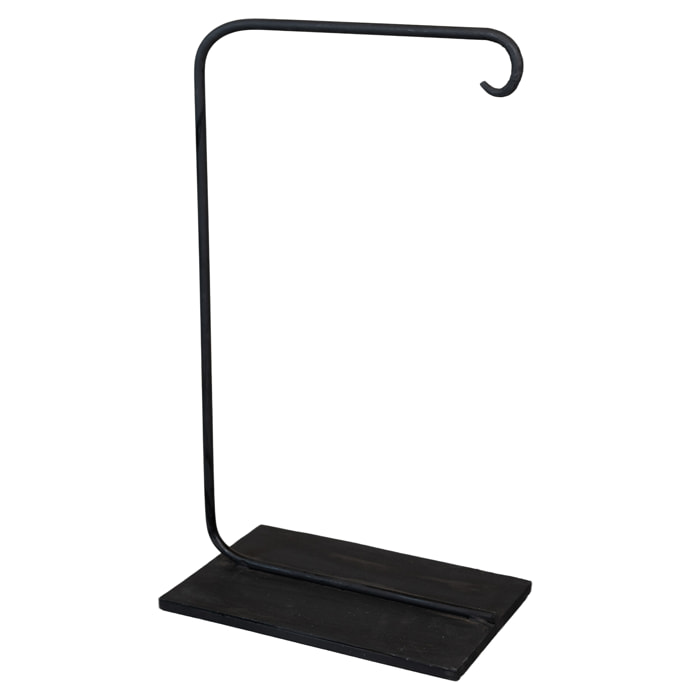 Support de lampe métal brut carré - Noir