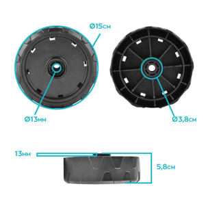 Ruota anteriore/posteriore per tosaerba a spinta jukut 123/127 - ø15 cm