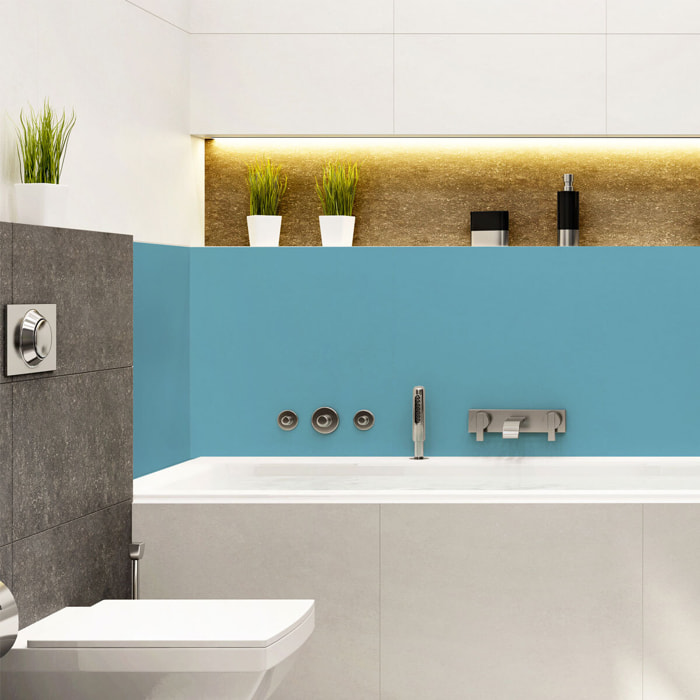 Rouleau adhésif décoratif Vinyle au Mètre - Bleu ciel - Sticker Lavable Imperméable Mur Cuisine Meubles