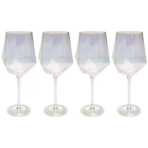 Verres à vin rouge Diamond set de 4 Kare Design