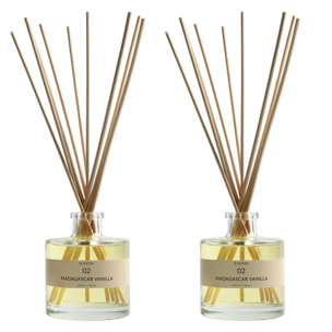 Set de 2 difusores mikado de 100ml aroma vainilla de madagascar scalpers