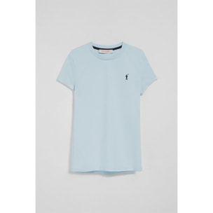 Maglietta blu chiaro a maniche corte con logo Rigby Go ricamato