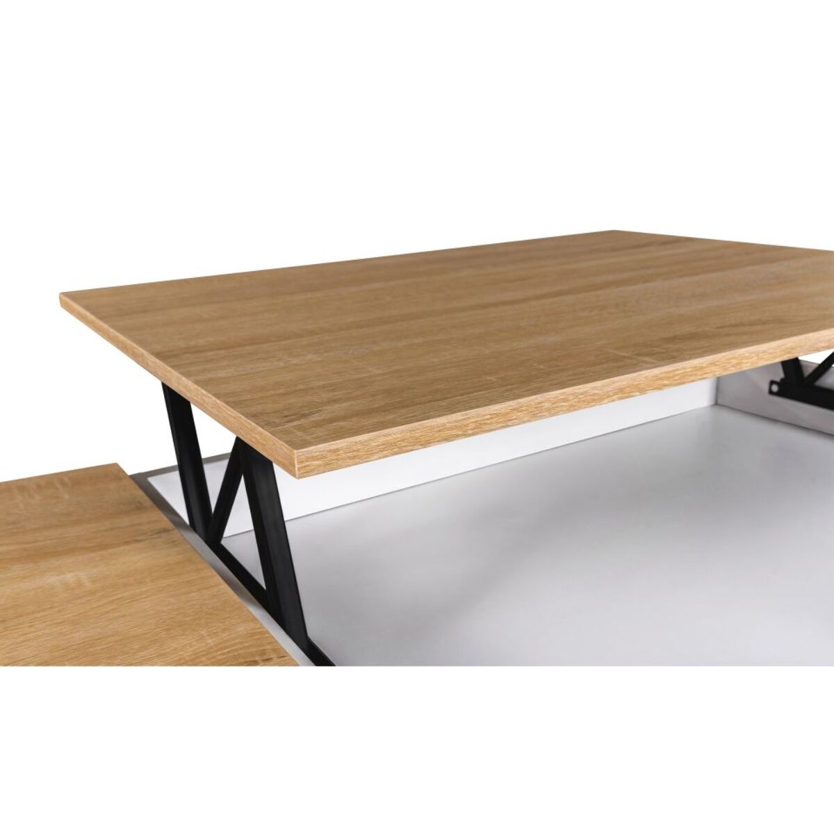 Table basse relevable + coffre Elina - Plateau + coffre