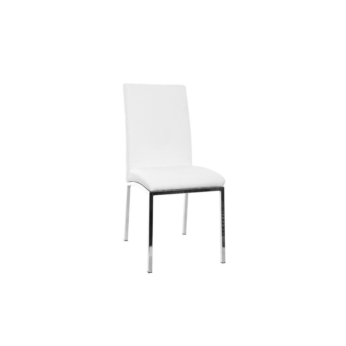 Chaises design blanc et acier chromé (lot de 2) SIMEA