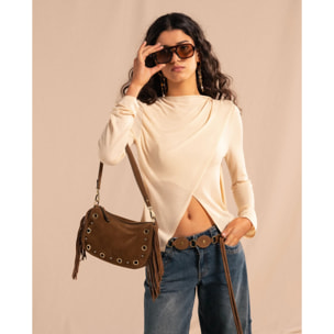 Jersey fino con foulard de mujer