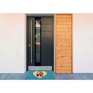 Zerbino Ingresso Casa Antiscivolo In Cocco Love Azzurro