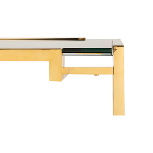 Mesa Centro Acero Inoxidable Cristal 90x90x45 Cm